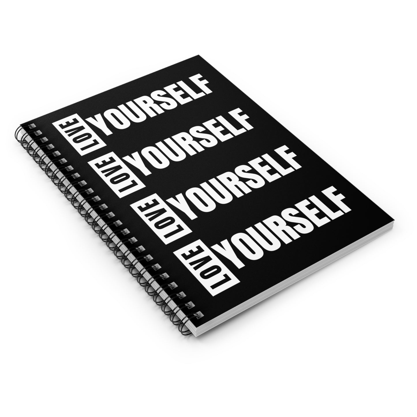 Love Yourself Spiral Notebook - Ruled Line (Black)