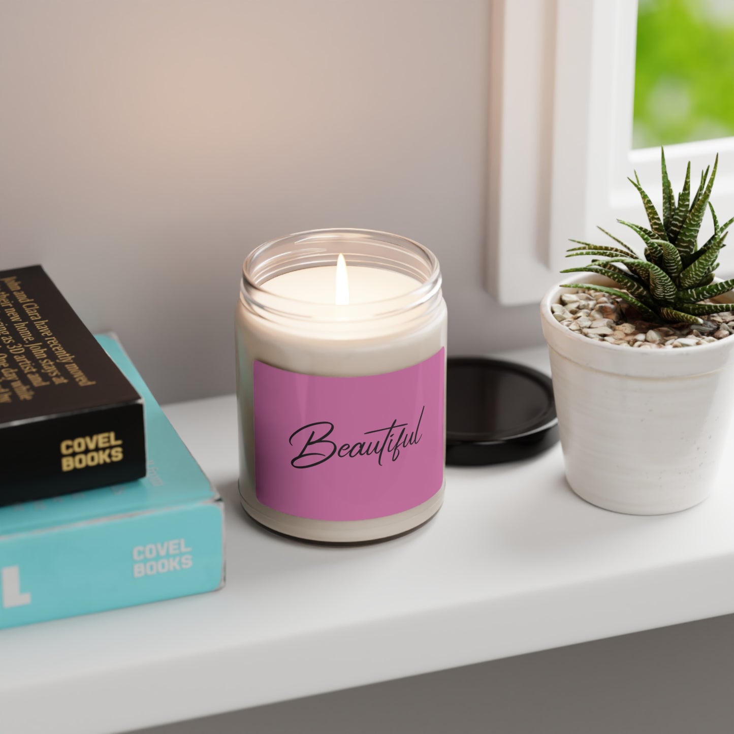 Beautiful Scented Soy Candle, 9oz (Purple)