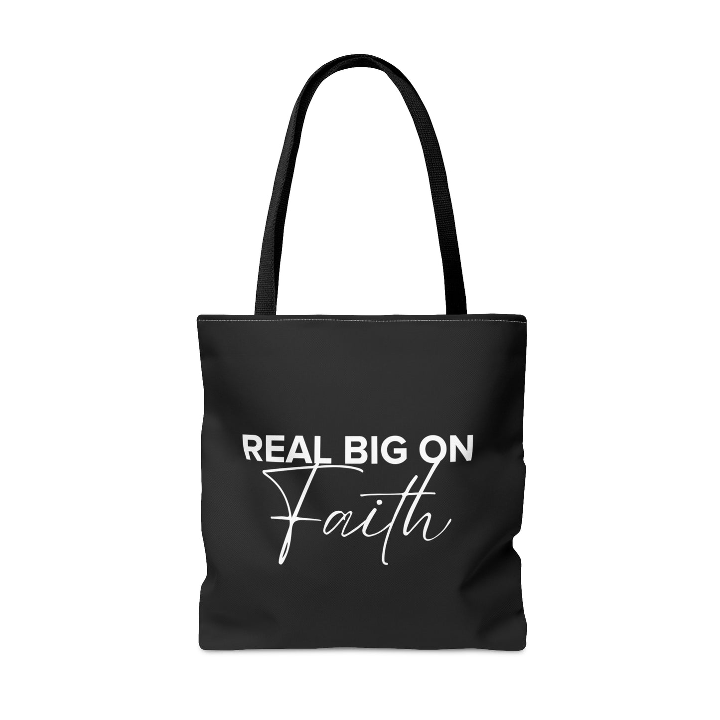 Real Big On Faith Tote Bag (AOP)(Black)