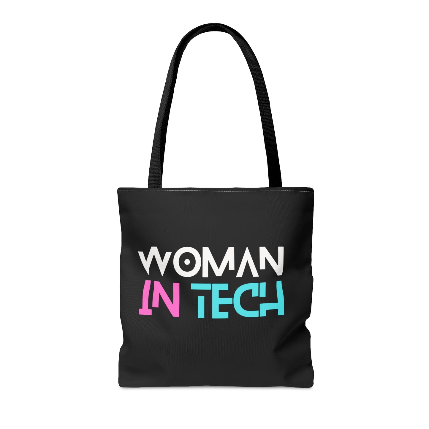 Woman In Tech Tote Bag (AOP)(Black)