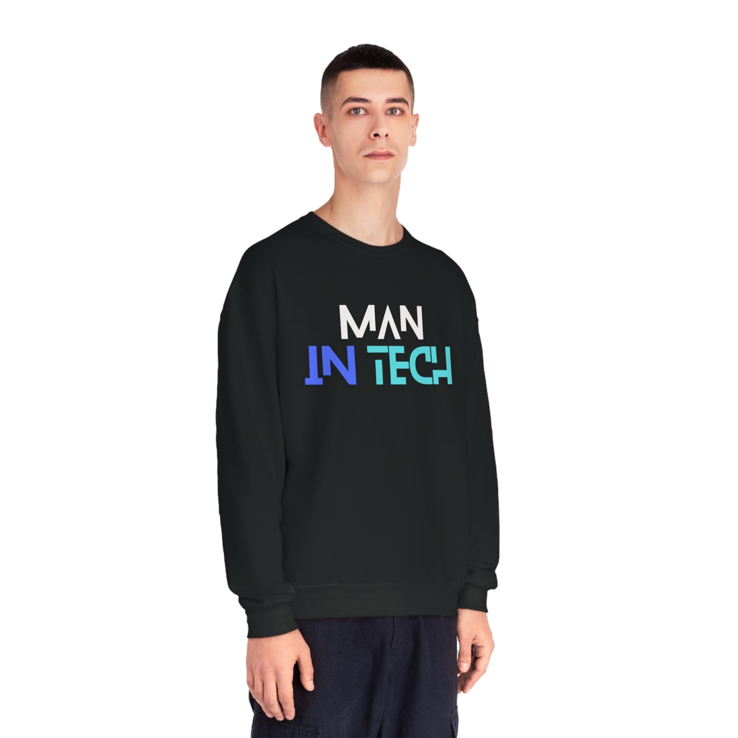 Man In Tech Unisex NuBlend® Crewneck Sweatshirt (Multiple Colors)