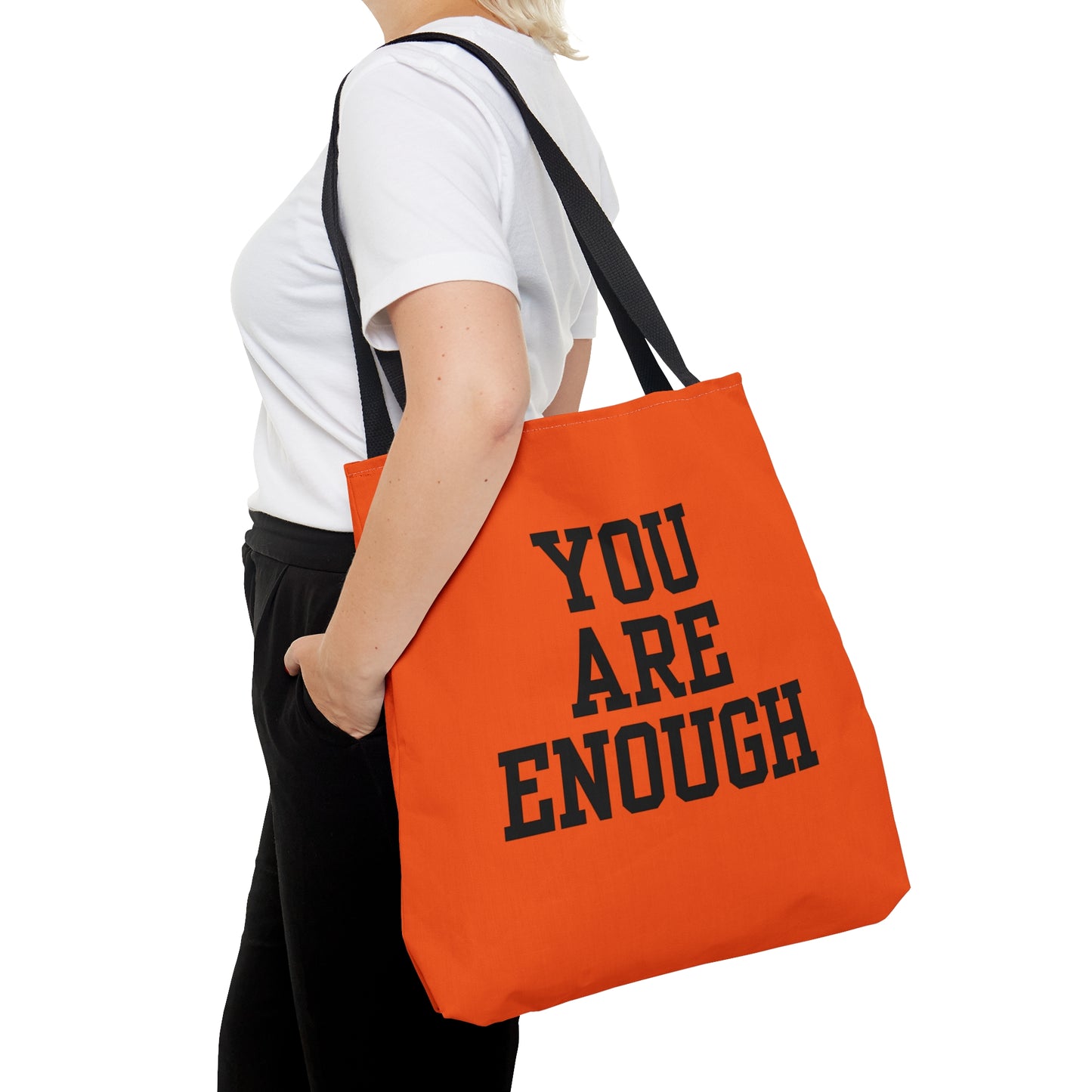 You Are Enough Tote Bag (AOP)(Orange)