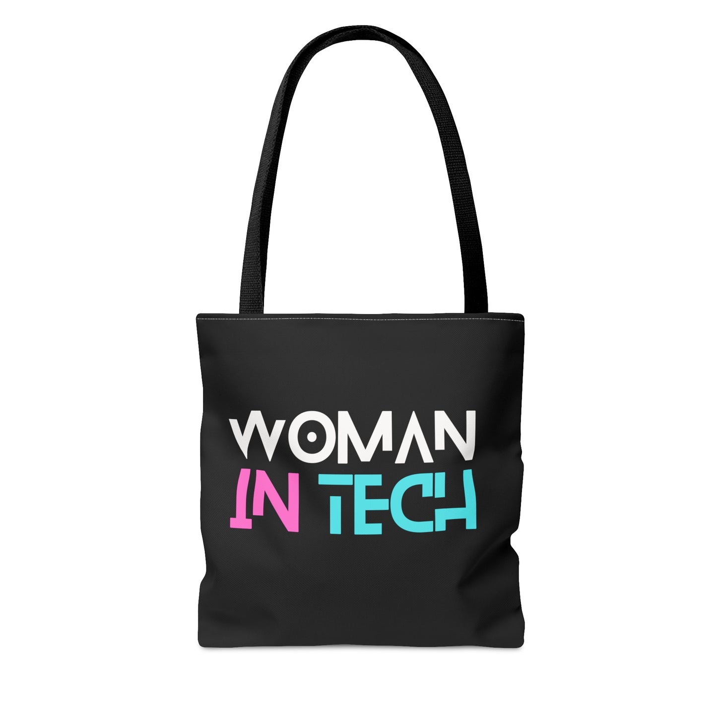 Woman In Tech Tote Bag (AOP)(Black)