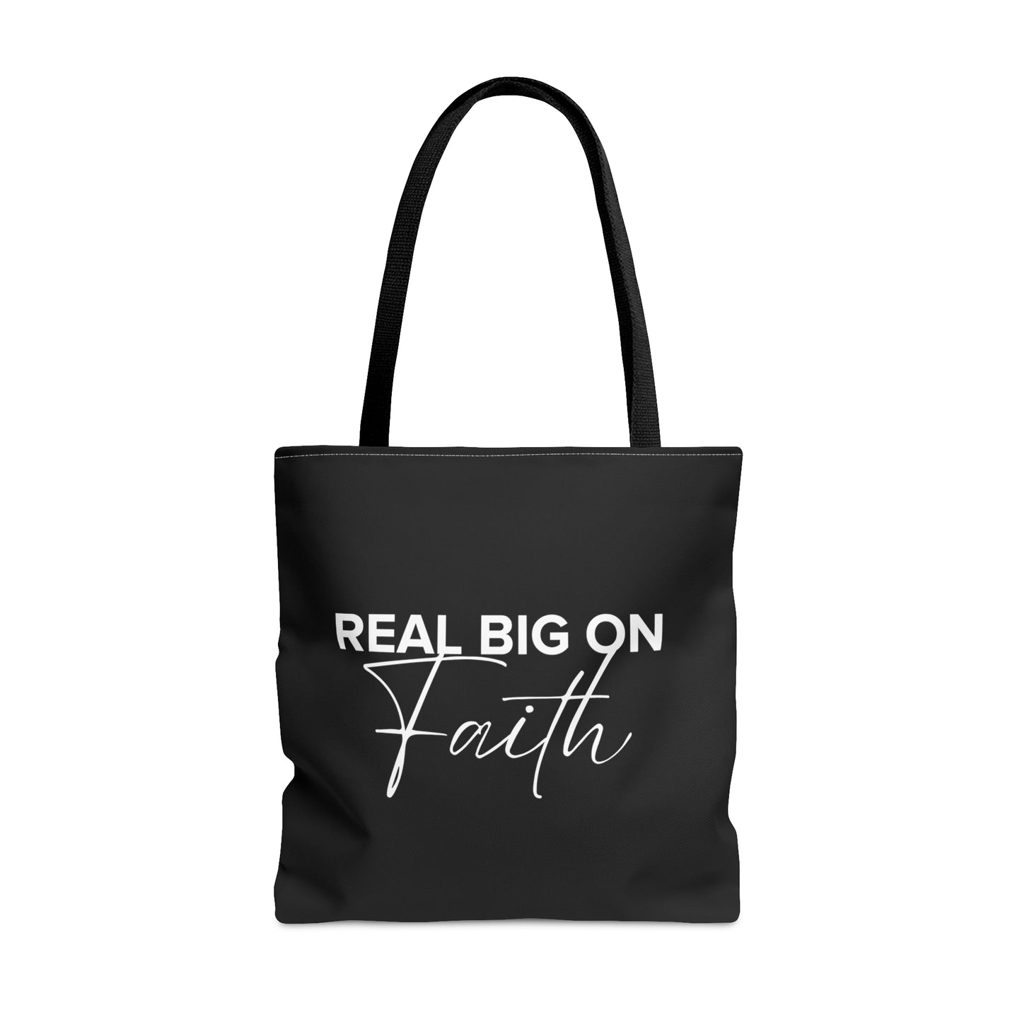 Real Big On Faith Tote Bag (AOP)(Black)