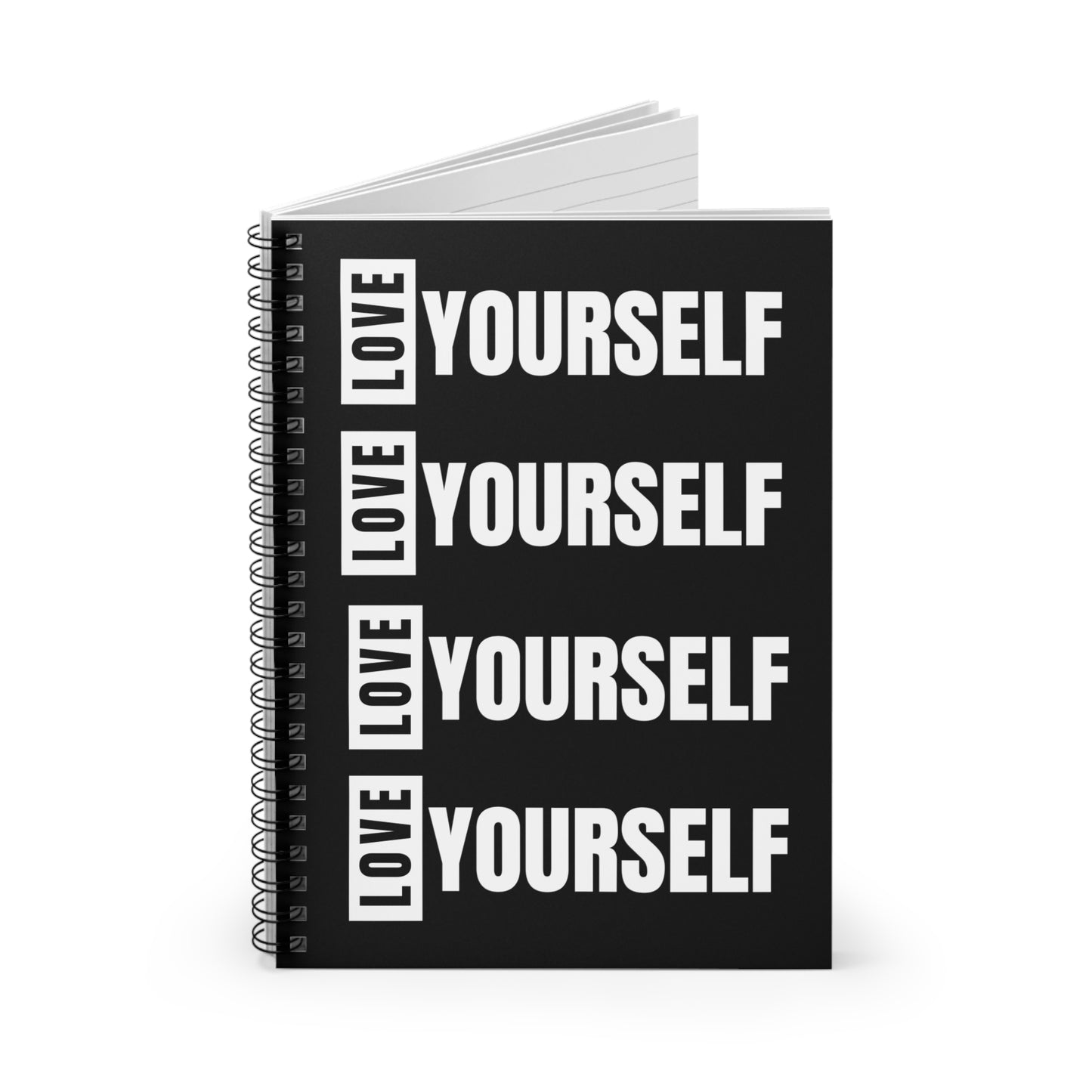 Love Yourself Spiral Notebook - Ruled Line (Black)