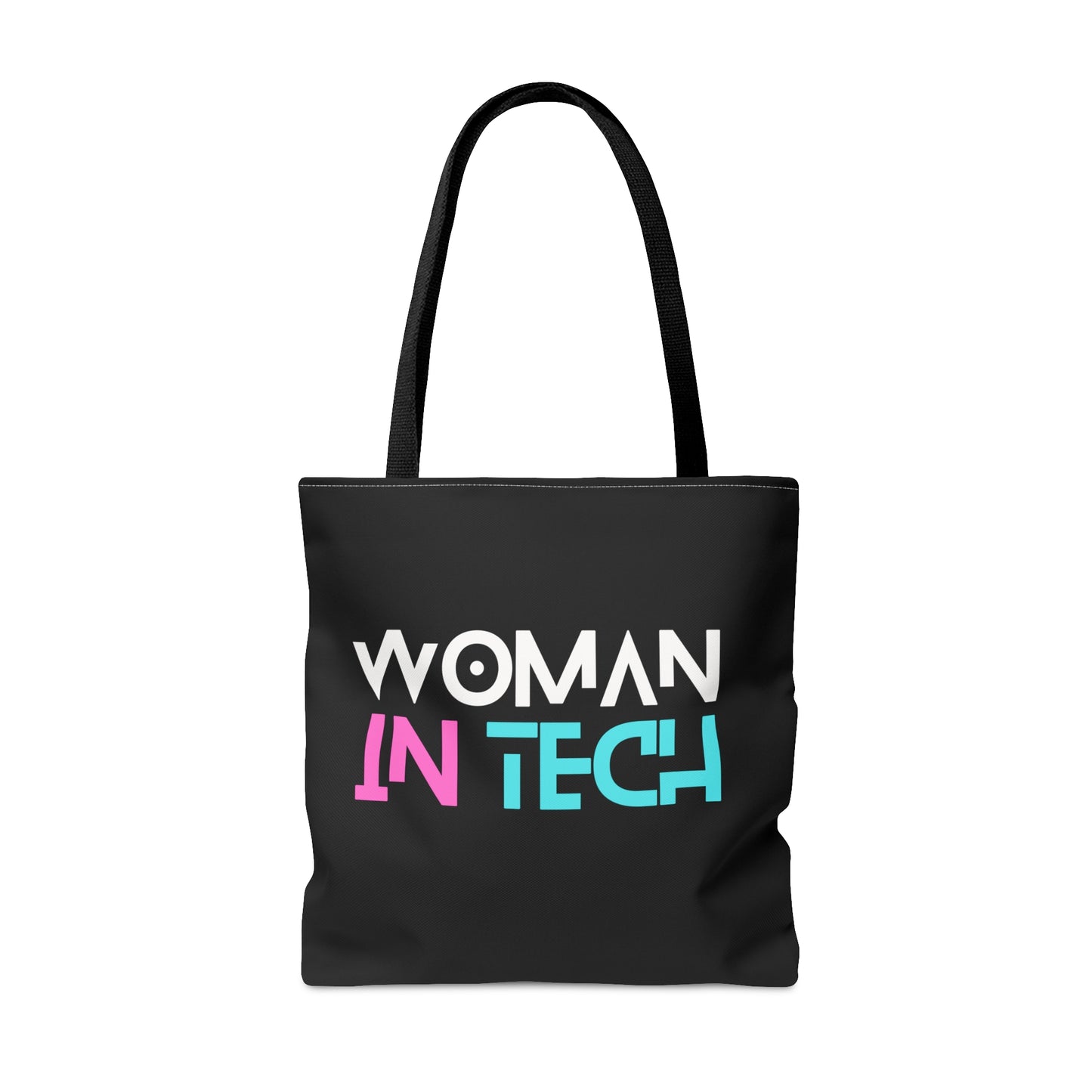 Woman In Tech Tote Bag (AOP)(Black)