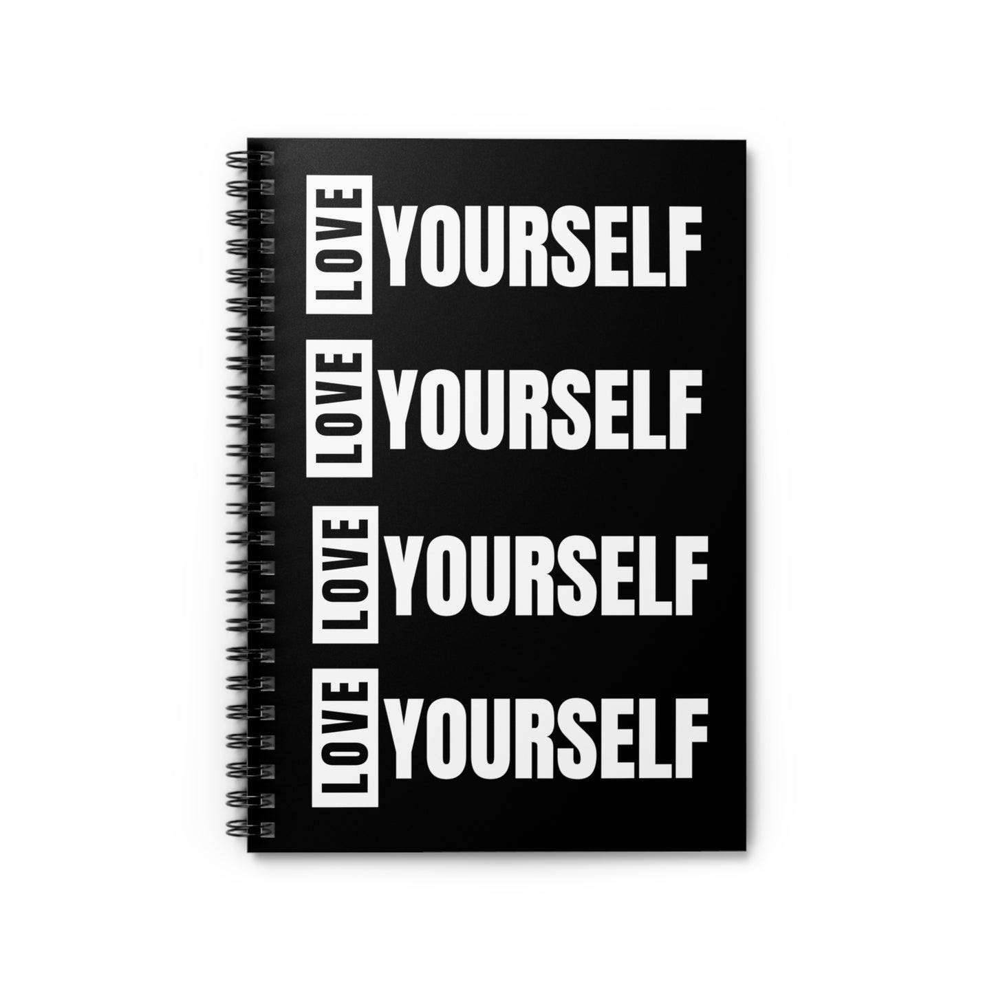 Love Yourself Spiral Notebook - Ruled Line (Black)