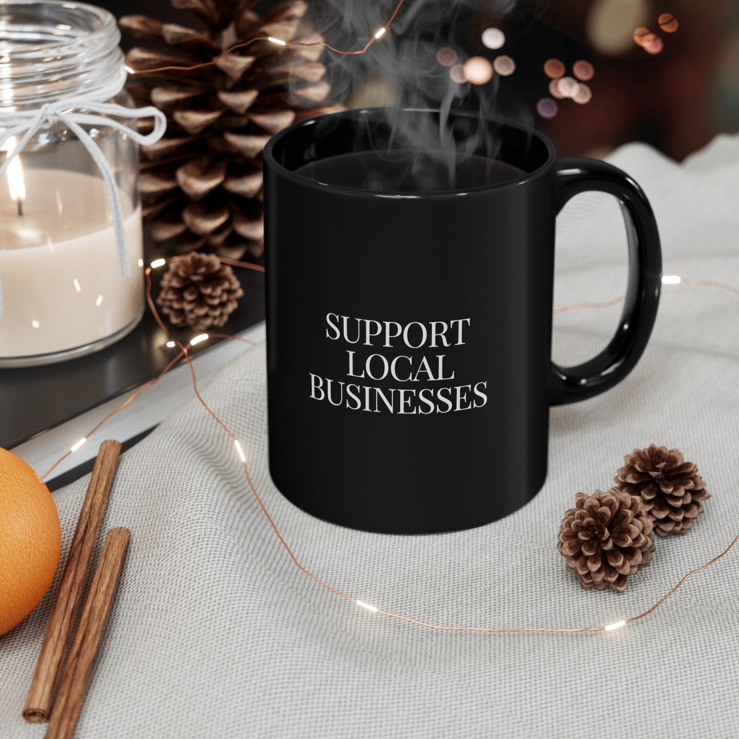 Support Local 11oz Black Mug