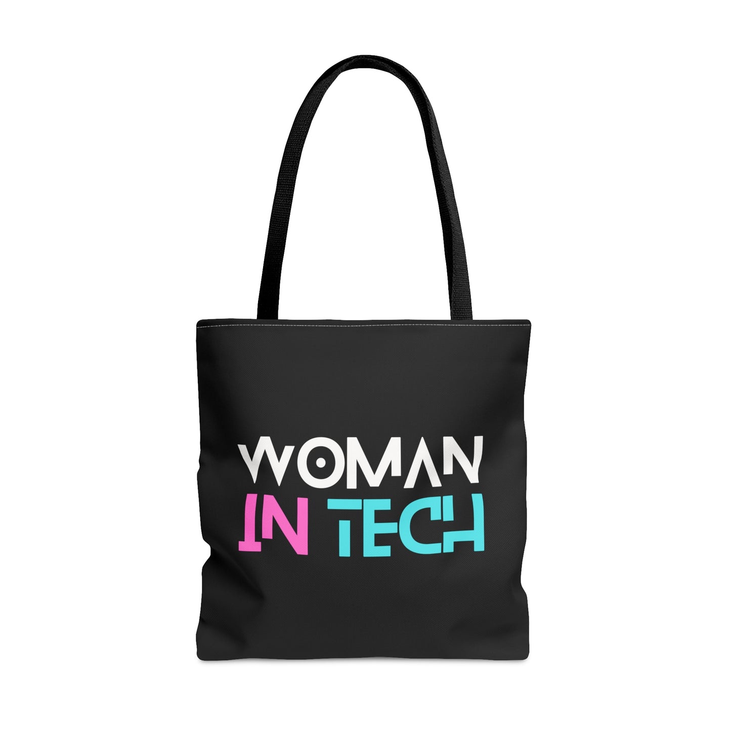 Woman In Tech Tote Bag (AOP)(Black)