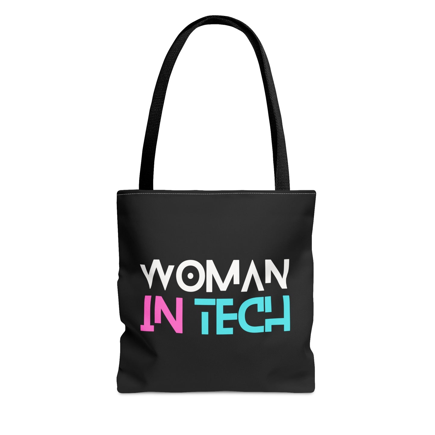 Woman In Tech Tote Bag (AOP)(Black)
