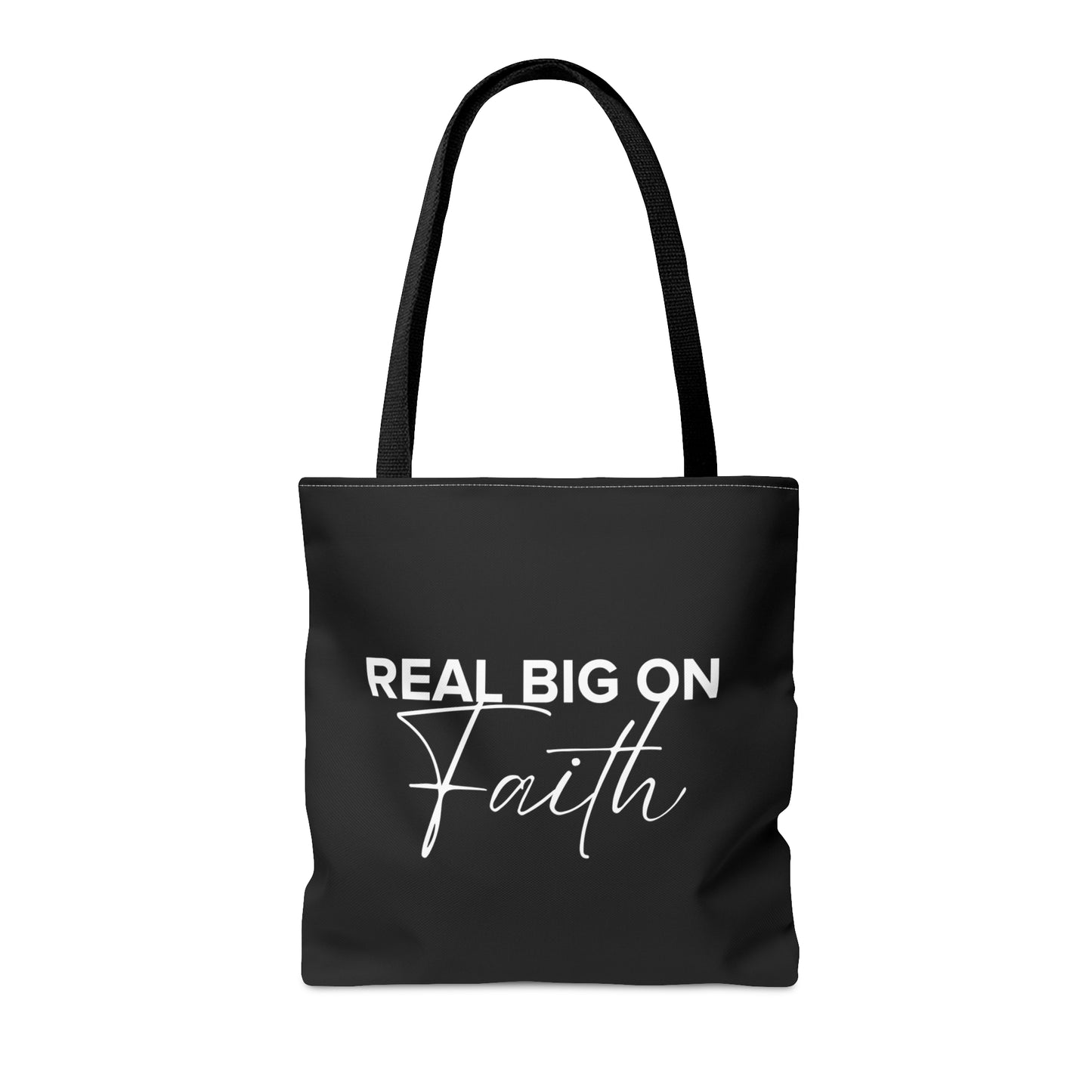 Real Big On Faith Tote Bag (AOP)(Black)