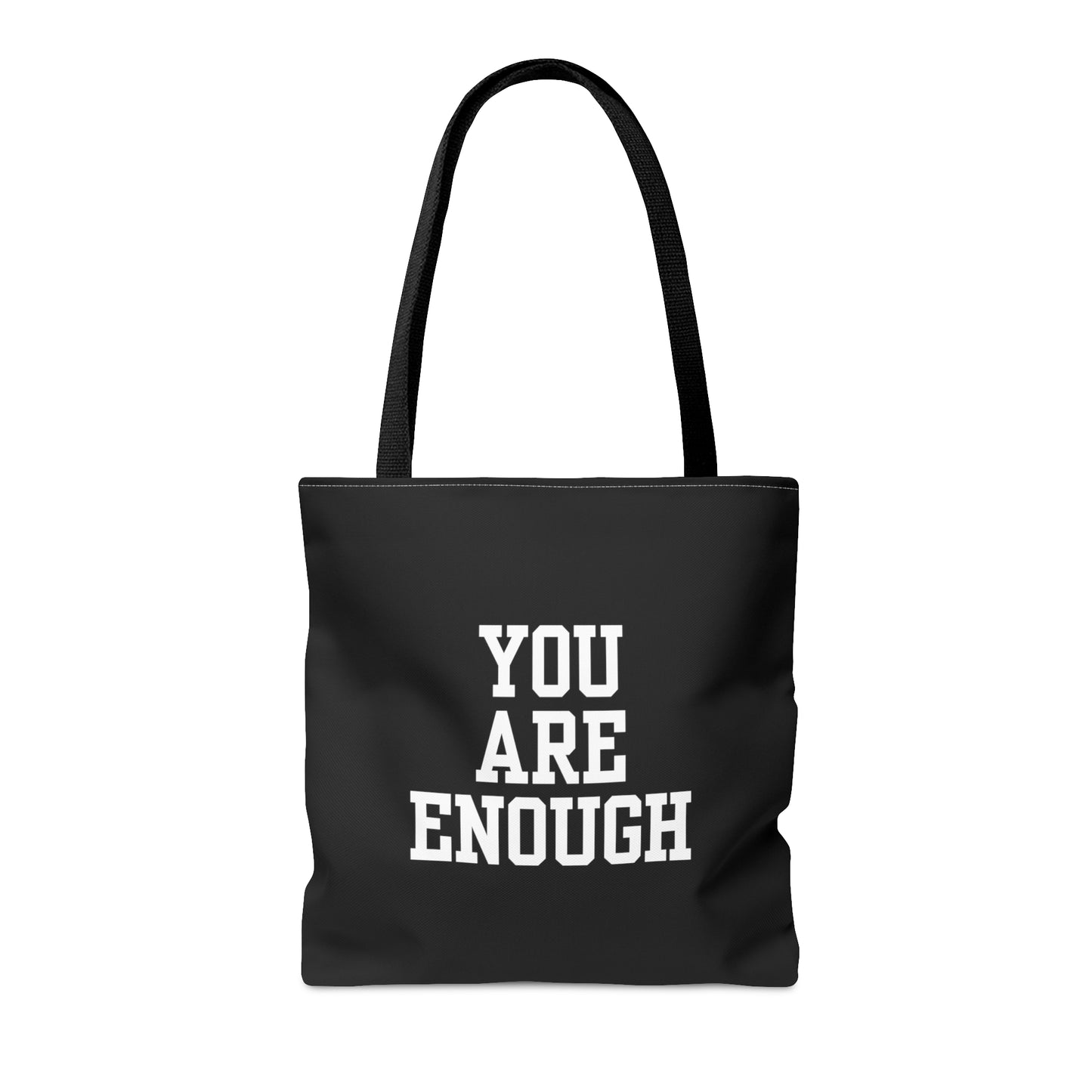 You Are Enough Tote Bag (AOP)(Black)