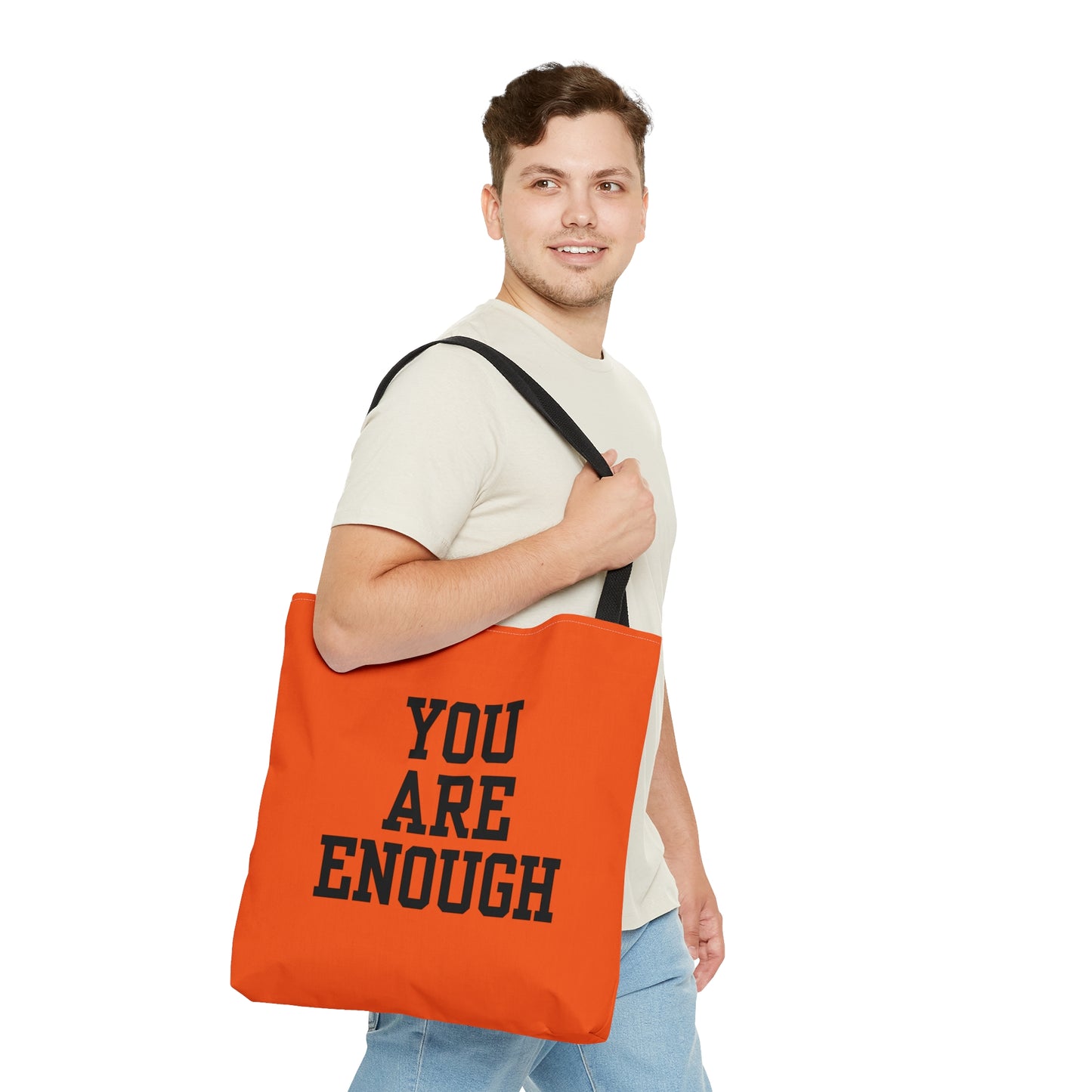 You Are Enough Tote Bag (AOP)(Orange)