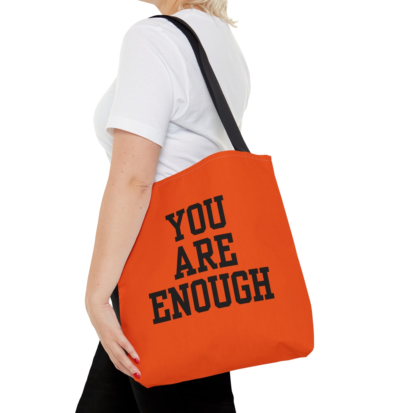 You Are Enough Tote Bag (AOP)(Orange)
