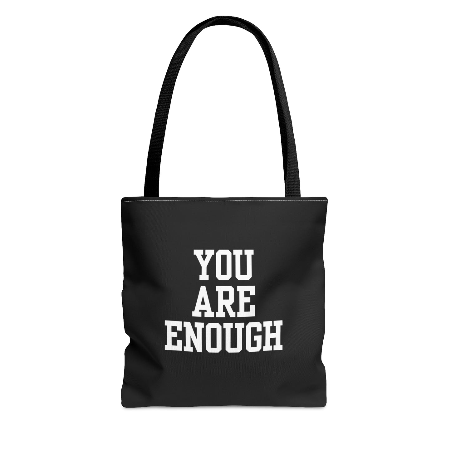 You Are Enough Tote Bag (AOP)(Black)