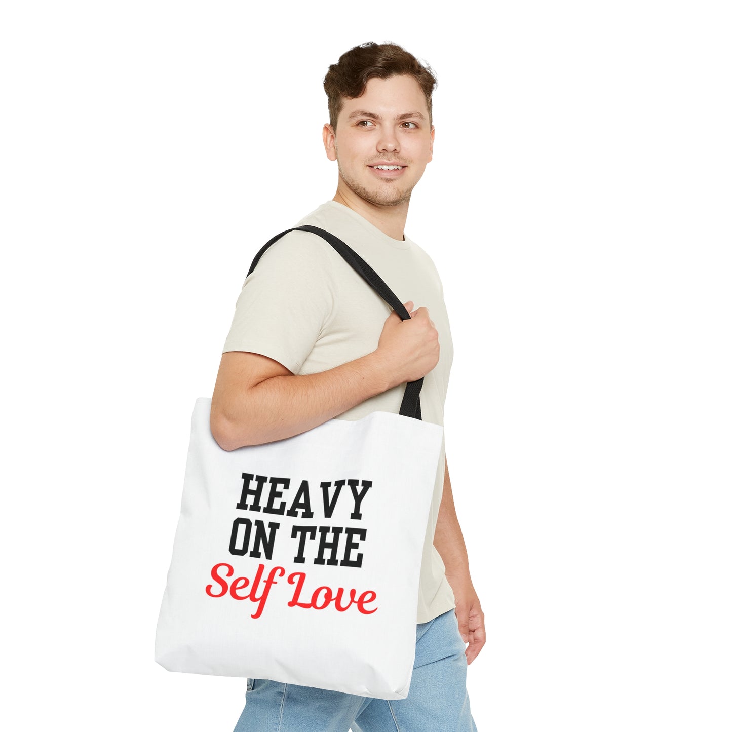 Heavy On The Self Love Tote Bag (White)