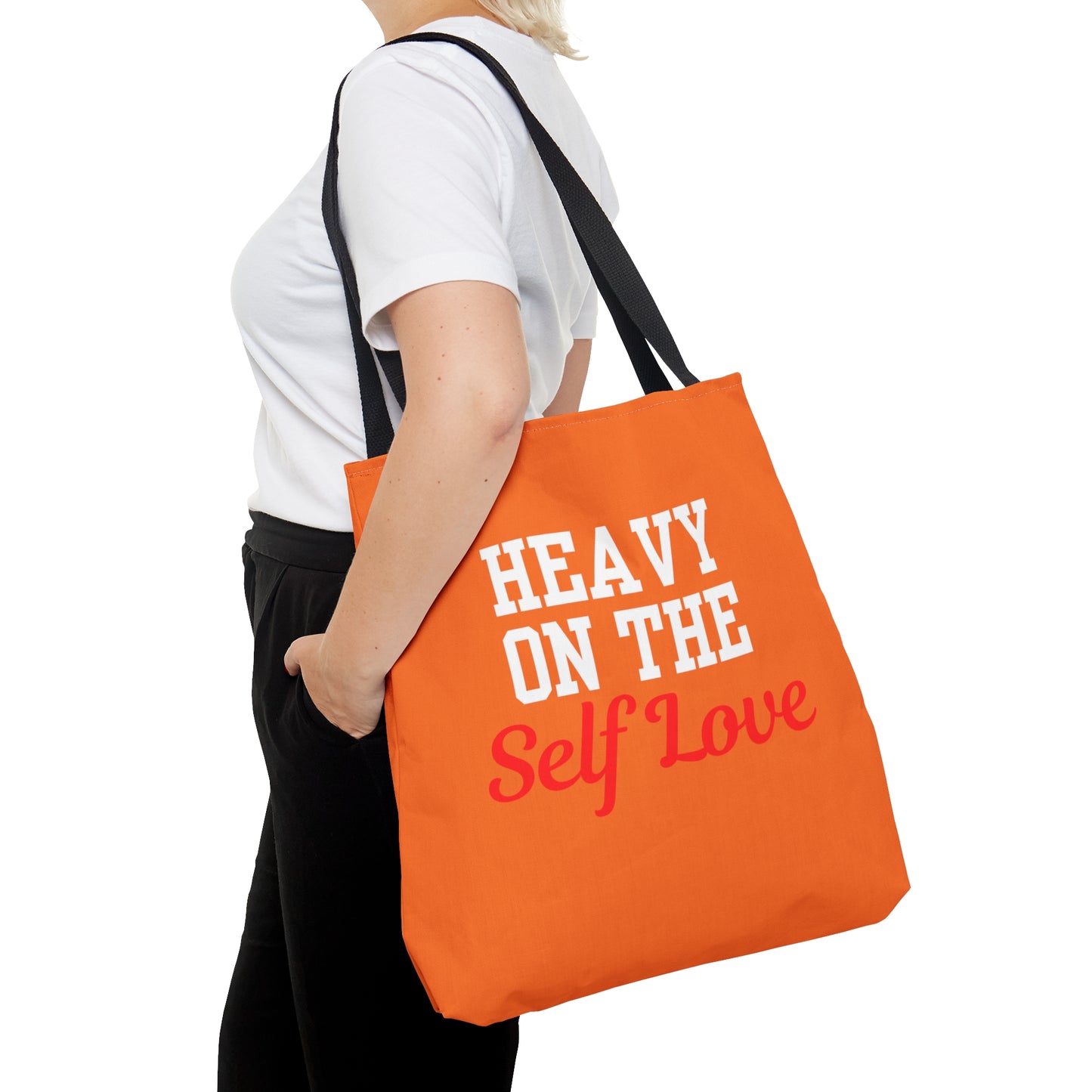 Heavy On The Self Love Tote Bag (Orange)