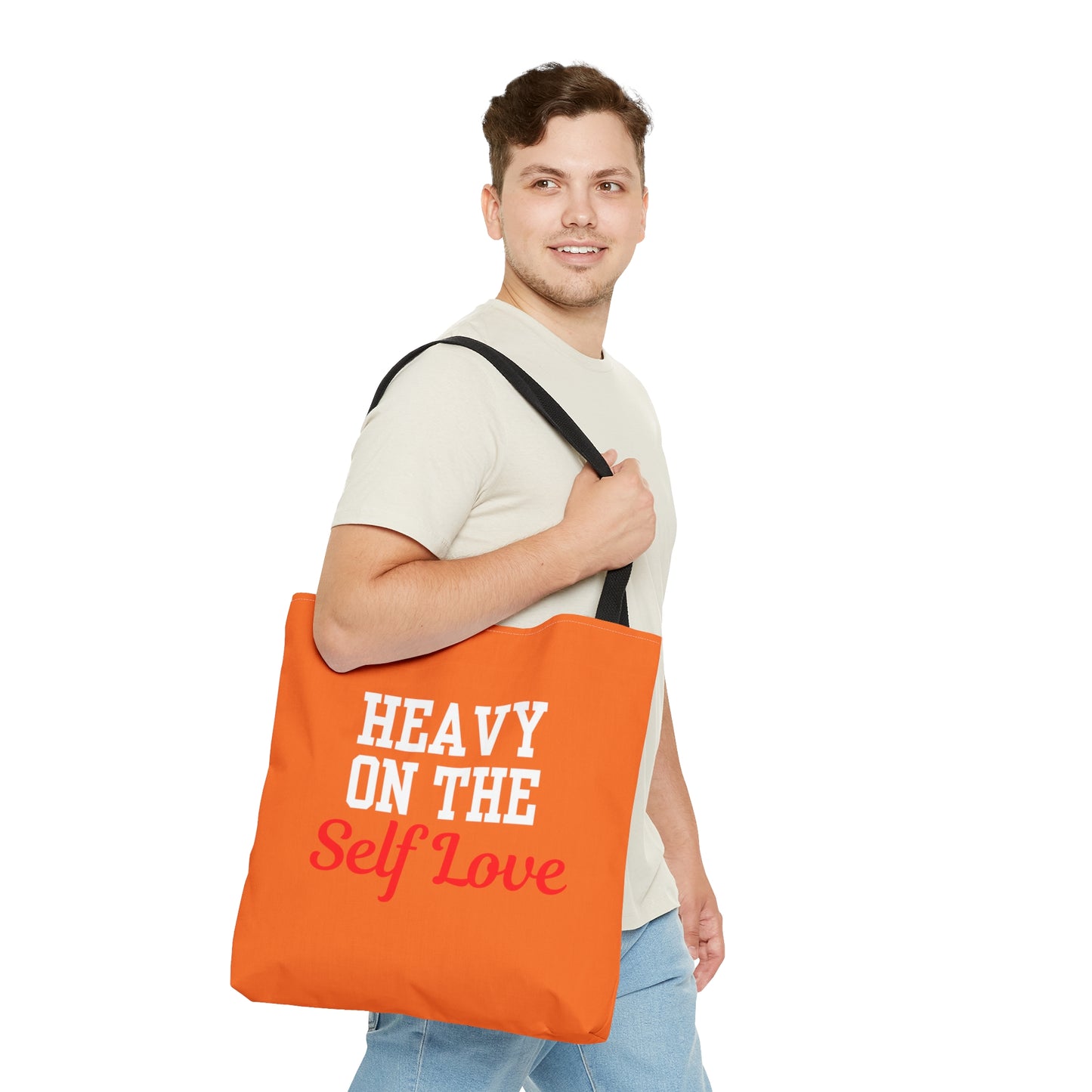 Heavy On The Self Love Tote Bag (Orange)