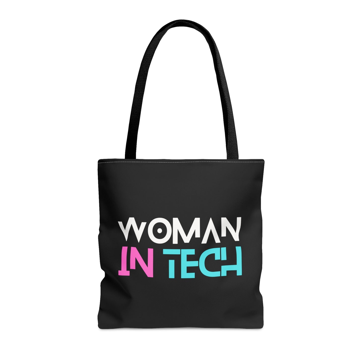 Woman In Tech Tote Bag (AOP)(Black)